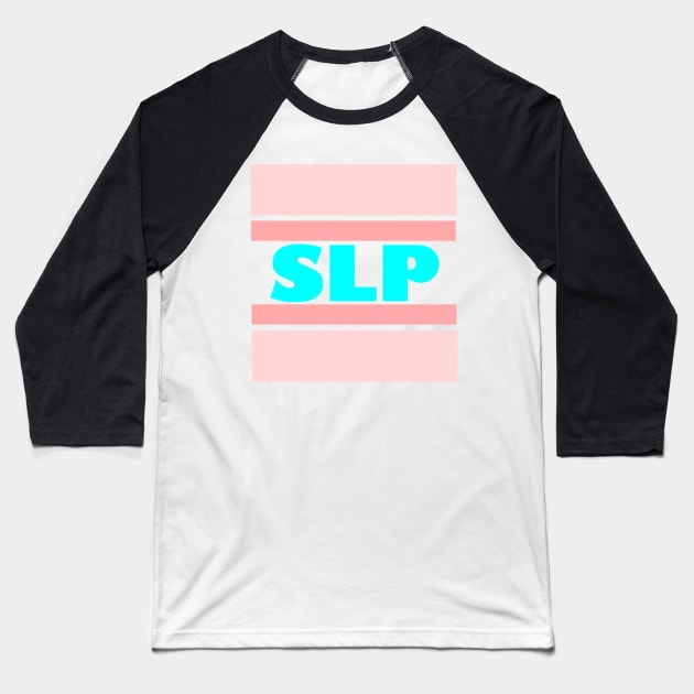 SLP pink/blue Baseball T-Shirt by MayDay